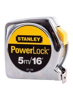 Buy Stanley - Retractable Power Lock Measuring Tape Silver/Yellow 5 meter in UAE