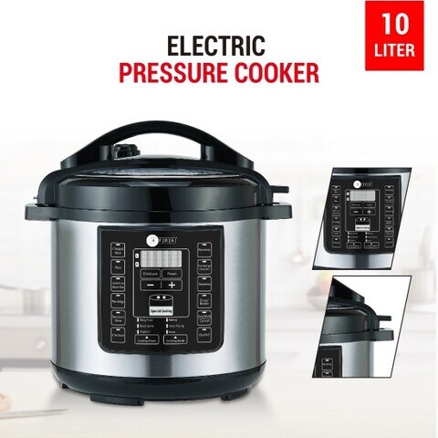 AFRA Electric Pressure Cooker, 12 In 1, Multifunction, 10L Capacity, 1300W, Silver, Stainless Steel, Gmark, Esma, Rohs, And Cb Certified, AF-1035PCSS, With 2 Years Warranty
