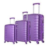 Senator Hard Case Suitcase Trolley Luggage Set For Unisex ABS Lightweight Travel Bag with 4 Spinner Wheels KH1095 Highlight Purple