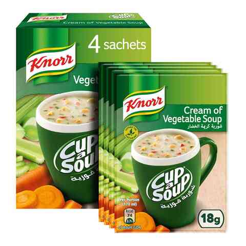 Knorr Cup-A-Soup Cream Of Vegetable Soup 18g Pack of 4