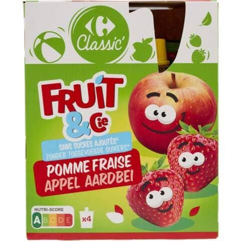 اشتري كارفور للأطفال مرق بالفراولة والتفاح 90 جرام × 4 في السعودية