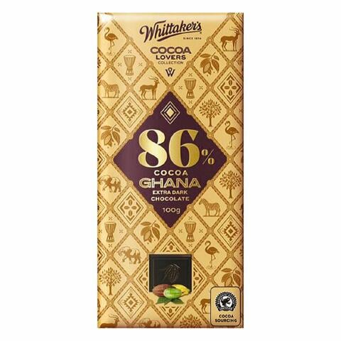 Whittaker&#39;s Cocoa Ghana Extra Dark Chocolate Bar 100g