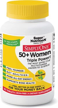 Super Nutrition Simply One 50+ Women Triple Power Multivitamins Iron-Free 30 (71543)
