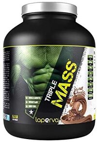 Laperva Mass Gainer Triple Mass Weight Gainer Protein Powder, Muscle Growth And Body Fuel 1316 Kcal - 59G Protein &amp; Minerals Milk Chocolate, 6.1 Lb