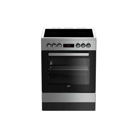 Beko 60 X 60 Cm 4 Zones Ceramic Electric Cooking Range Steel Finish FSM67320GXS