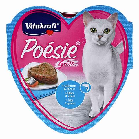 Vitakraft Cat Food Poesie Jelly Salmon And Spinach 85 Gram
