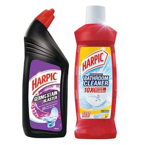 Buy Harpic Power Plus All-In-1 Liquid Toilet Cleaner Original With Harpic Active Fresh Citrus Toilet Cleaner Gel 500ml x2 in UAE