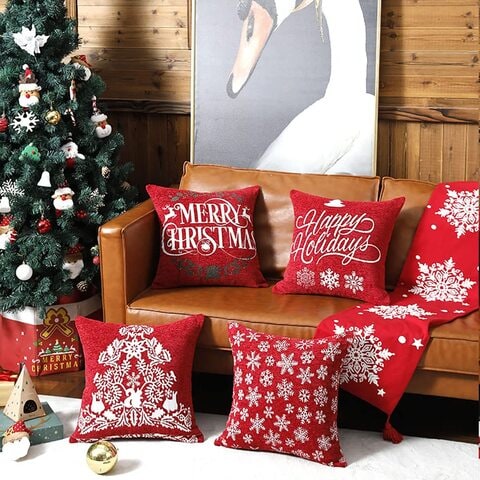 Cheap christmas hot sale throw pillows