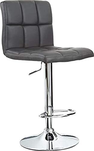 Black leather adjustable on sale bar stools