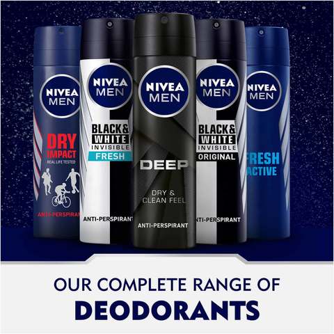 Nivea Men Deep Dry And Clean Feel 48H Antiperspirant Deodorant Black 200ml