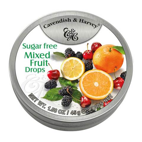 Cavendish &amp; Harvey Mixed Fruit Drops Sugar Free 45g