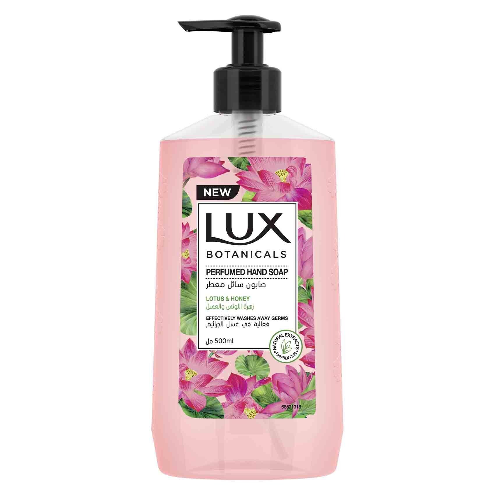 Buy Lux Botanicals Perfumed Hand Wash For All Skin Types Lotus Honey Hygiene Properties To Effectively Wash Away Germs 500ml Online Shop Beauty Personal Care On Carrefour Uae