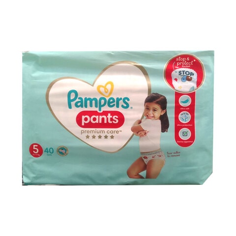 Pampers Premium Care Diaper Pants Junior Size 5 12-18kg 40 Count