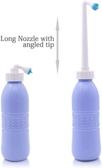 SHOWAY 650 ml Large Portable shattaf Bidet Bottle Handheld Travel Toilet shataf Hand Spray Seat Water-Blue