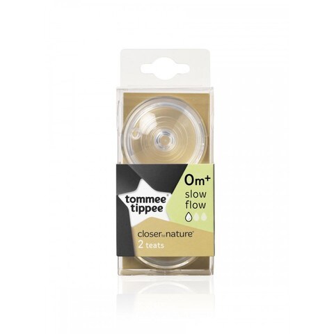 Tommee Tippee Closer To Nature Medium Flow Teats 42212010 Clear Pack of 2