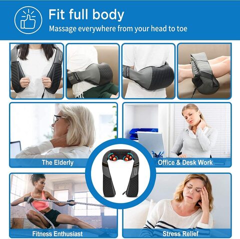 Shiatsu Back Shoulder and Neck Massager with Heat, Electric Deep Tissue 4D  Kneading Massage for Shoulder, Back and Neck, Best Gifts for Women Men Mom  Dad Blue