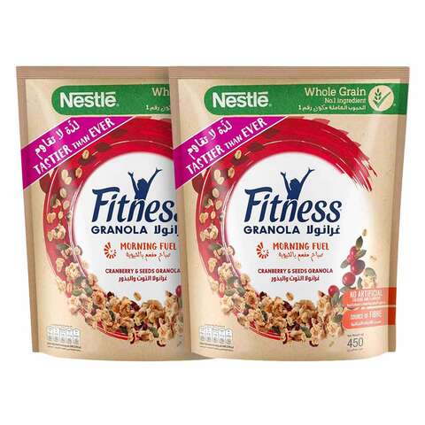 Buy Nestle Fitness Granola And Cranberry Cereal Oats 450g Pack of 2 in UAE