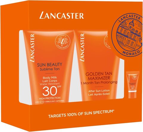 Lancaster Sun Care Gift Set (Sun Beauty Body Milk SPF30, 50ml + Golden Tan Maximizer After Sun Lotion, 50ml + Sun Beauty Face Cream SPF30, 3ml)