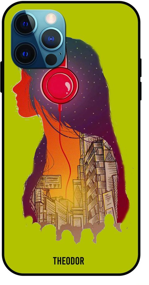 Theodor - Apple iPhone 12 Pro Max Case Girl With Headphones Flexible Silicone Cover