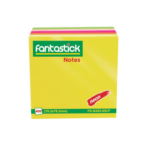 Fantastick Neon Sticky Notes FK-N303-05CF Multicolour 400 Sheets