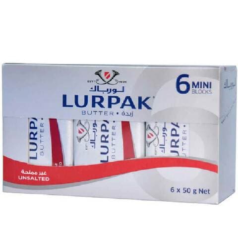 Lurpak Unsalted Butter Mini Blocks 50g Pack of 6
