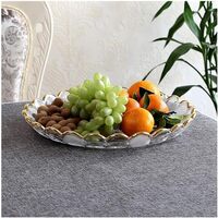 Atraux Acrylic Fruits &amp; Desserts Plate With Golden Edges (33 cm)