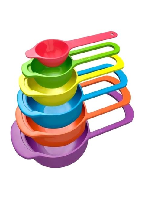 Generic 6-Piece Stackable Measuring Cups And Spoons Set Red/Green/Yellow