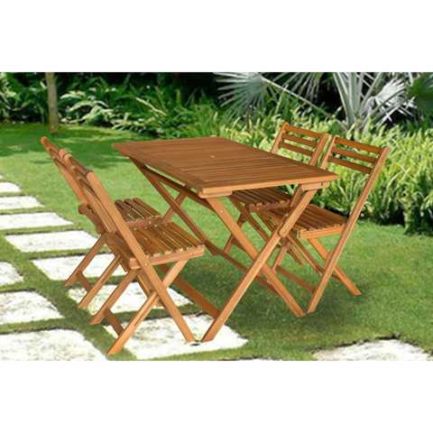 Mychoice Foldable Dining Set Brown Pack of 5
