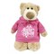 Caravaan - Soft Toy Mascot Bear with Happy Birthday on Pink Hoodie Size 28cm