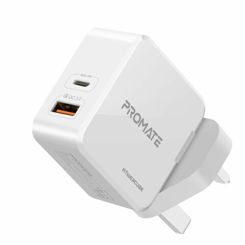 Buy Promate USB-C Power Delivery Adapter, 18W High-Speed Type-C Power  Delivery Wall Charger with Qualcomm Quick Charge 3.0 and Automatic Voltage  Regulation -2 White-UK Online - Shop Smartphones, Tablets \u0026 Wearables on