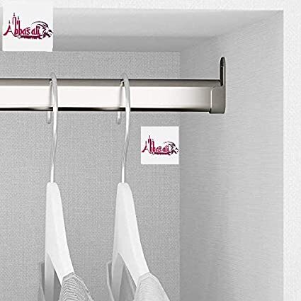 ABBASALI 95 Cm Wardrobe bar   Clothes Rod - Closet and Cupboard Organizer   Chromed Steel with Fittings - Easy Installation   Rail Coat Rack Wall or Clothes Rail - Pack of 6