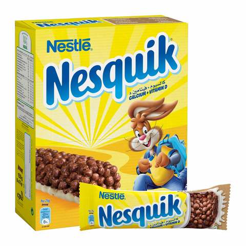 Buy Nesquik Wholegrain Chocolate Cereal Bar 25g ×6 Pieces Online -  Shop Food Cupboard on Carrefour Saudi Arabia