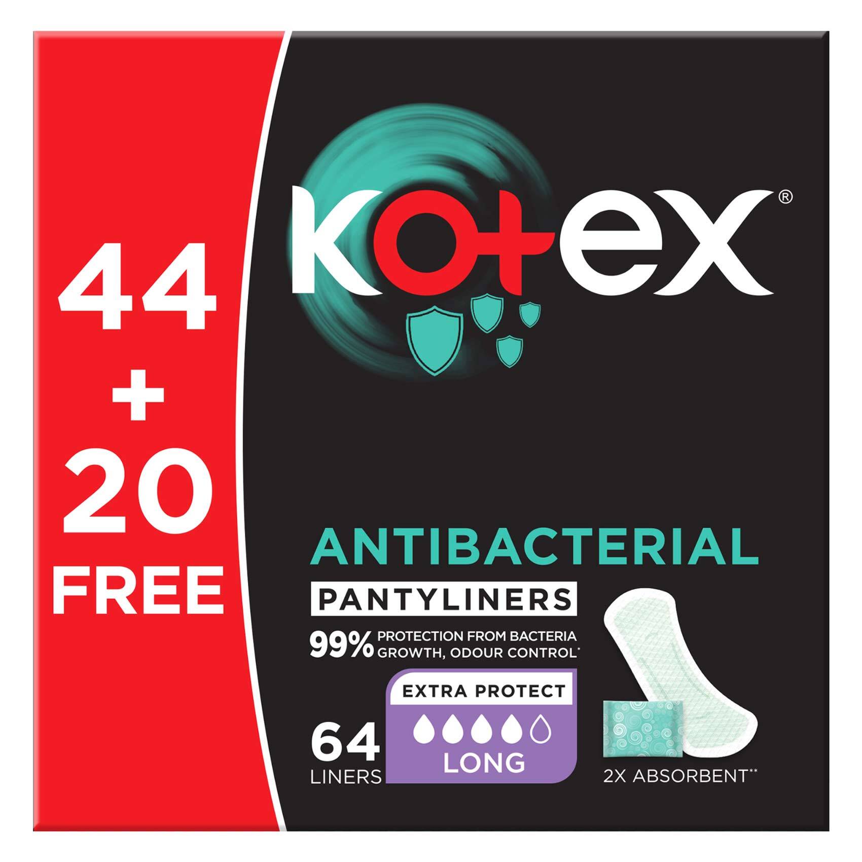 Buy Kotex Antibacterial Panty Liners, 99% Protection from Bacteria