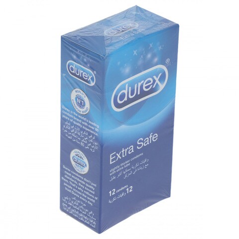 Durex Extra Safe Slightly Thicker Condoms With Extra Lube (Pack of 12)