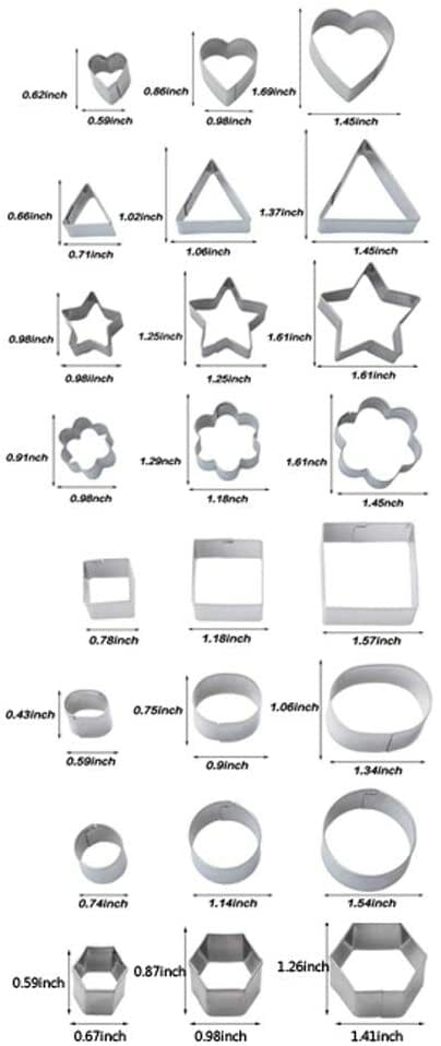 24PCS Cookie Cutters, Stainless Steel Small Cookie Cutters Reusable Fruit  Cutters Shapes with Box Vegetable Cutter Shapes Biscuit Cutter for DIY