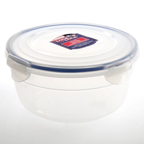 Lock &amp; Lock Round Salad Bowl With Lid Clear/Blue 1.4L