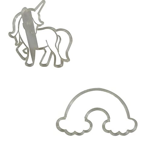 Generic Rainbow And Unicorn Plastic Cookie Cutter Pastry Cake Fondant Cutters Unicorn And Rainbow Drawing Template Stencils Painting Stencil Set