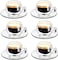 Li Ying Tea Coffee Double Wall Glass and Saucer - Set of 12 - Coffee - Tea - Clear Cups - Heatproof Insulating - Keeps Beverages Hot- 60ml