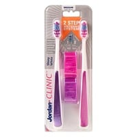Jordan Clinic Shiny White Toothbrush Medium Multicolour 2 PCS