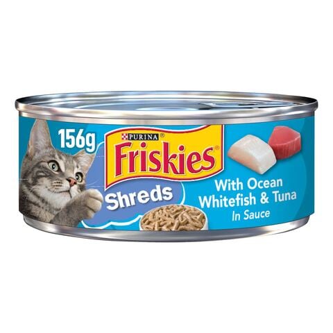 Purina Friskies Savory Shreds Wet Cat Food Whitefish And Sardines 156g