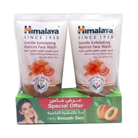 Buy Himalaya Gentle Exfoliating Apricot Face Wash 150ml Pack of 2 in UAE