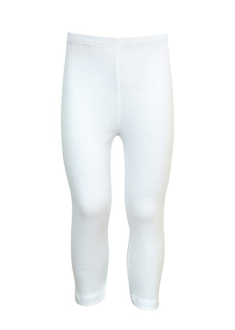 Full Length Pants Inner Girls Leggings With Elasticized Waistband Cotton White ( 13-14 Years )