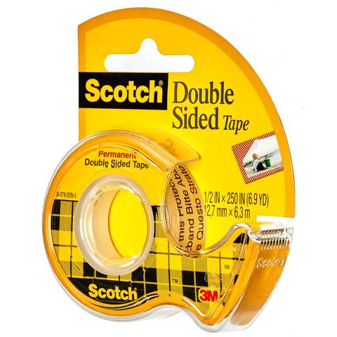 3M Scotch Double Sided Tape with Dispenser Yellow 3 PCS