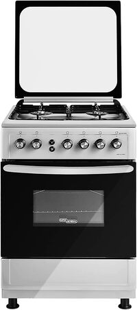 Super General 4 Burner Gas-Cooker/ Steel Cooker/Gas Oven/ Silver/ 60 X 60 X 85 Cm/ Sgc 6470MSFS