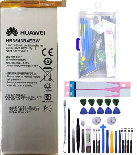 7thStreet - Huawei Original Phone Battery HB3543B4EBW for Huawei Ascend P7, L07. L09. L00. L10. L05. L11 2460mAh Replacement Battery - (Comes in Secure Box and With 30 PCS Opening Tools and Battery St