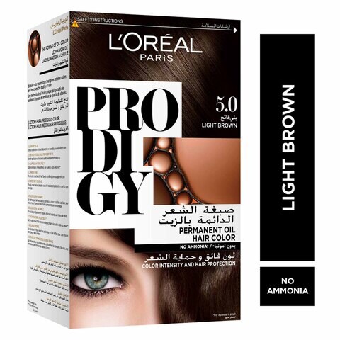 L&#39;Oreal  Paris Prodigy Ammonia Free Permanent Oil Hair Colour 5.0 Light Brown