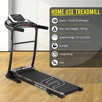 Sparnod Fitness STH-1250 (3 Hp Peak) Automatic Motorised Treadmill for Home Use   Speed-12Km/Hr   Max User Weight 100 Kg   3 Level Manual Incline   Free Installation Video Assistance