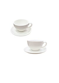 Liying 12Pcs Porcelain Cups And Saucers Set - White Colour Tea Set - 200Ml Cup 6Pcs And Saucer 6Pcs Set For Idle Tea, Turkish Coffee, Espresso And Cappuccino