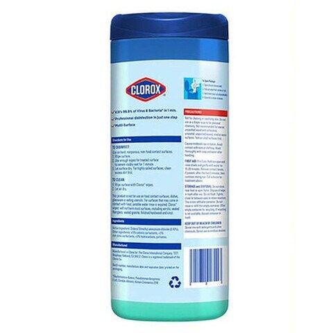 Clorox Expert Disinfecting Wipes Fresh Scent With Moisture Lock Lid Multi-Surface Bleach Free Cleaning Wipes 30 Wet Wipes