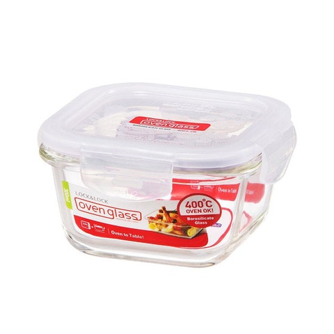 Lock &amp; Lock Oven Glass Square Container Clear 300ml